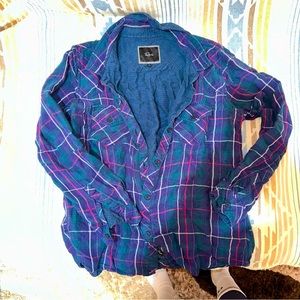 Rails Plaid button down top